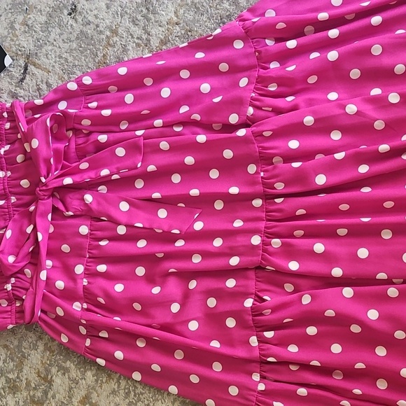 Maison Tara Pink Polka Dot Dress Size 12 NWT - Picture 5 of 11